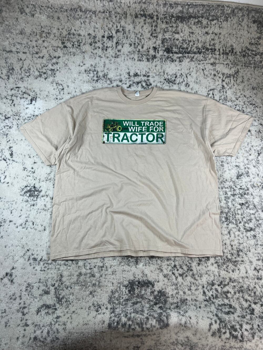 Vintage Tractor Spellout Funny Shirt Mens XXL Will Sell Wife